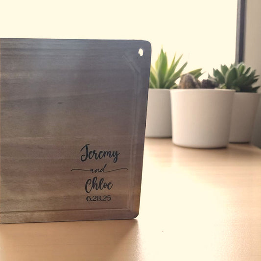 Personalized Walnut Wood Cutting Board – Wedding & Anniversary Gift