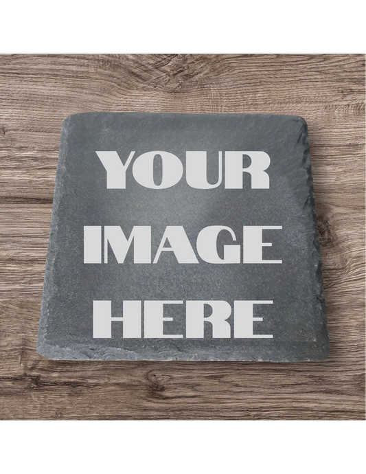 Custom Photo Engraved Slate Coaster