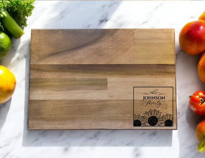 Custom Couples/Family Cutting Board - Wedding, Anniversary, Housewarming gift