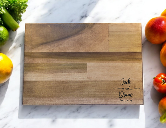 Custom Couples/Family Cutting Board - Wedding, Anniversary, Housewarming gift